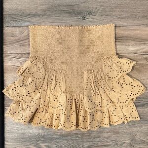 Forever 21 Beige boho ruffle Mini Skirt